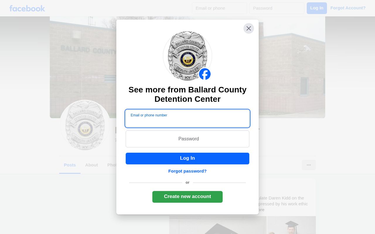 Ballard County Detention Center VINE alert verification notice